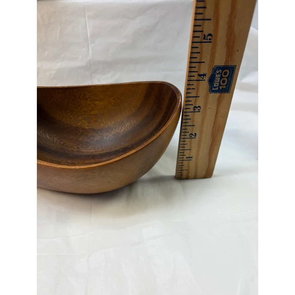 Carabao Brand Philippine Monkey Pod Wood Hand Carved Bowls Set of 3 Vintage